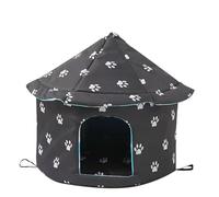 Caseta exterior para gatos - Refugio aislado impermeable, cama caliente para gatos para uso en invierno, cabaña para mascotas resistente a la intemperie | Cómoda casa climatizada