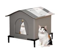 Caseta for Gatos de Exterior aislada con Puerta abatible, Refugio de Tela Oxford Resistente al Agua con Patas elevadas for el Invierno(S)