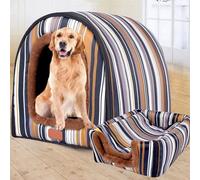 Caseta grande de lujo para perros XL, cama extra grande para perros, gatos, caseta para perros pequeños, grandes, medianos, gatos, interiores y exteriores, lavable (92 x 68 x 72 cm, A)