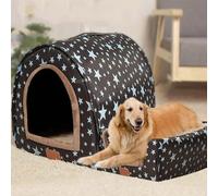 Caseta grande de lujo para perros XL, cama extra grande para perros, gatos, caseta para perros pequeños, grandes, medianos, gatos, interiores y exteriores, lavable (92 x 68 x 72 cm, C)
