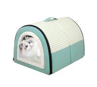 Caseta impermeable para perros, portátil, para mascotas, cama suave para gatos, base antideslizante, estructura con cojín extraíble, ideal para cachorros de interior, siesta, pe