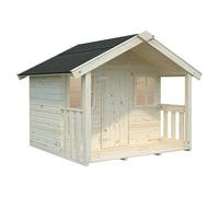 Caseta infantil Felix con terraza (L x An x Al: 112 x 180 x 169 cm, Madera, Marróm)