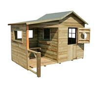 Caseta infantil Hacienda (L x An x Al: 243 x 125 x 175 cm, Madera, Natural)