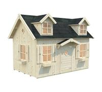 Caseta infantil Marie con altillo (L x An x Al: 286 x 193 x 234 cm, Madera, Marróm)