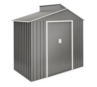 Caseta Jardín Exterior 2,84 m2 Latte - 129x220x214cm - Tragaluz de Policarbonato - Puerta Corredera Doble - Techo Inclinado - Cobertizo para terraza metálico de Almacenamiento