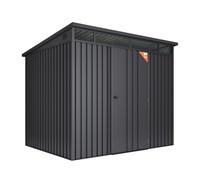 Caseta Metálica de Jardín Extrafuerte Formentera 4,5m2 - Espesor 0,40mm Robusto - Tragaluz de Policarbonato - Cierre con Llave - Antracita - Cobertizo Resistente Almacenamiento Exterior