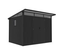 Caseta metálica para herramientas Odda con suelo 2,9 x 2,5 m CoverTech antracita