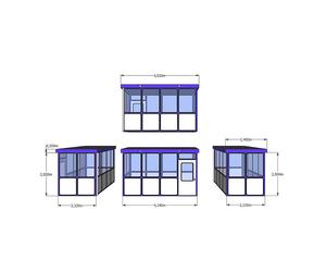 Caseta multiusos, paneles de relleno con esquinas redondeadas para exteriores