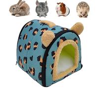 Caseta para conejos, camas para conejos, camas para pequeños animales escondite con relleno extraíble para hámsters, conejos, chinchillas, dragón barbudo