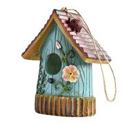 Caseta para exterior - Caseta de resina tallada a mano, para exterior de madera con techo impermeable | Colorido, decorativo para animales domésticos