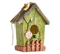 Caseta para exterior - Caseta de resina tallada a mano, para exterior de madera con techo impermeable | Colorido, decorativo para animales domésticos
