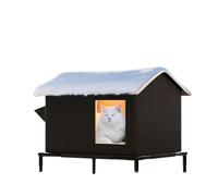 Caseta para gatos al aire libre resistente al agua: cueva para gatos aislada de tela Oxford. Ideal como protección contra el frío para callejeros y compañeros en el jardín, balcón, todo el año