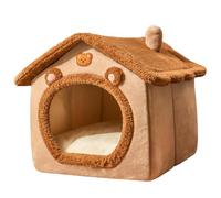 Caseta para gatos, cama suave de peluche cálido para dormir, refugio invernal, animales pequeños, perros, conejos, invierno, balcón, habitación de gato