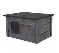 Caseta para gatos, cueva para gatos, para exterior, resistente al agua, aislada, de madera, cartón (gris #E08579)