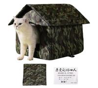 Caseta para gatos de exterior - Caseta para gatos salvajes de exterior | Cortina antiviento para cueva condominios | 41 x 41 x 33 cm resistente a la intemperie | Para dormir animales callejeros