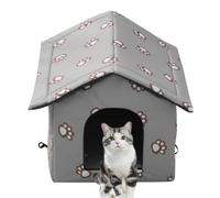 Caseta para gatos de exterior resistente a la intemperie - Caseta para gatos callejeros caseta para perros de exterior impermeable caseta para gatos y perros extraíble y lavable