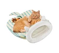 Caseta para gatos para dormir | Refugio semicerrado para el sueño de las mascotas - para gatos, lavable, seguro, cálido y suave, para cachorros pequeños, animales, habitación de balcón, interior y