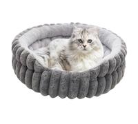 Caseta para gatos - Peluche 50 x 50 x 15 cm | Calmante para perros y gatos - Suministros redondos de rosquilla caliente | Lavable a máquina antideslizante para gatitos - Cachorro calmante para