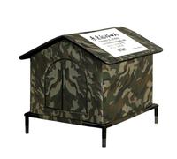 Caseta para gatos salvajes de exterior - Calefacción impermeable, refugio cálido para perros con fondo elevado, para conejos pequeños, animales, jardín, patio, balcón, patio, pasillo, garaje