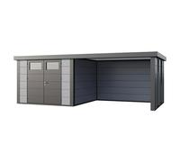 Caseta para jardín Classico 3030 con salón a la derecha y 2 ventanas (Medidas ext. (An x Pr): 662 x 318 cm, Acero, Gris claro, Sin set)