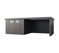 Caseta para jardín Classico 3030 con salón a la derecha y 2 ventanas (Medidas ext. (An x Pr): 662 x 318 cm, Acero, Antracita, Sin set)