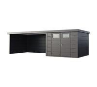 Caseta para jardín Classico 3030 con salón XL a la izquierda (Medidas ext. (An x Pr): 782 x 318 cm, Acero, Antracita, Sin set)