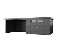 Caseta para jardín Classico 3330 con salón a la izquierda (Medidas ext. (An x Pr): 692 x 318 cm, Acero, Antracita, Sin set)