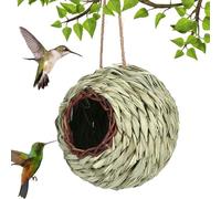 Caseta para pájaros | Casa para pájaros esférica colgante | Refugio animal manual natural para jardín balcón con decoración árbol