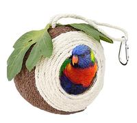 Caseta para pájaros de coco | Loros Gorriones de Coco | Cueva de cultivo portátil de periquito reutilizable de cáscara de coco natural para golondrina, gorrión Pologmase