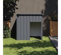 Vidaxl caseta perros con tejado acero galvanizado gris 110x103x109 cm