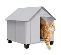 Caseta para perros de interior, con relleno de peluche extraíble, plisado | Cueva de cachorros elevada | Alfombrilla para caseta para perros | para interiores y exteriores, patio, casa, un