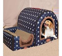 Caseta para perros extra grande, XL, XXL, cálida, jumbo, alivio de la ansiedad, calmante, iglú, para interiores y exteriores, lavable (XL35 x 32 x 28 cm)