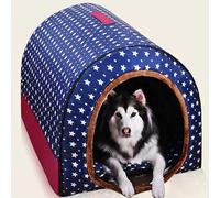 Caseta para perros extra grande, XL, XXL, cálida, jumbo, alivio de la ansiedad, para perros iglú, para interiores y exteriores, lavable (tamaño S35 x 32 x 28 cm)