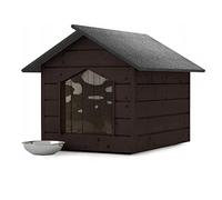 Caseta para perros para exteriores, para gatos, cueva, resistente al invierno, aislada, madera, 116 x 90 x 82 cm, XL (teca #E08987)