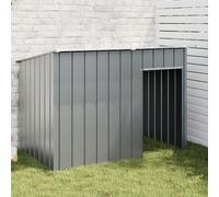 Caseta perros con tejado acero galvanizado gris 153x91x110 cm