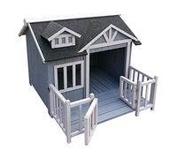 Caseta Perros XL Gris Luxus Perrera Madera balcón terraza jardín Exterior Mascotas
