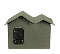 Caseta Plegable Resistente a la Intemperie con tapete extraíble, casa cálida for Mascotas callejeras o de Interior y Perros pequeños.(Green)