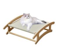 Caseta suspendida para animales domésticos, base de madera suave y transpirable - 50,5 x 41,5 x 15,8 cm Cama lavable para gatos con hamaca - Animales domésticos Perro Casa Salón rincón descanso