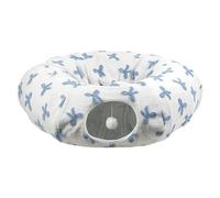 Caseta túnel para gatos | Suave plegable antideslizante lavable, caseta túnel para gatos con rosquilla | Para enriquecimiento ambiental pequeños y grandes animales en casa, interiores, balcones