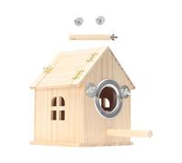 Casetas de madera para pájaros pequeñas para jardín al aire libre para colgar pájaros para una fácil limpieza de casas de pájaros de madera natural