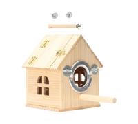 Casetas de madera para pájaros pequeñas para jardín al aire libre para colgar pájaros para una fácil limpieza de casas de pájaros de madera natural