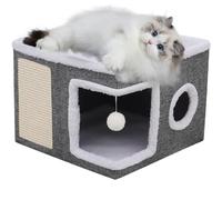 Casetas para gatos interiores - Plegable Cat Cave Cat Cube, Semi-Closed Covered Cat Bed Cat Houses and Condos | Comfortable Plush Pet Cat Warm Cave Nest Thermal Cat Bed House for Pets Cats Kittens