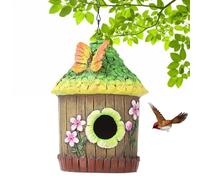 Casetas para pájaros de exterior | Habitación para pájaros colgante, cabaña de resina para exteriores, decoración de jardín, árbol de Pinzones petirrojo