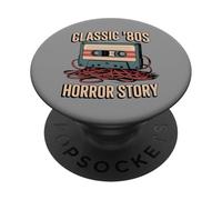 Casete clásico de la Historia de Terror de los años 80 PopSockets PopGrip Adhesivo
