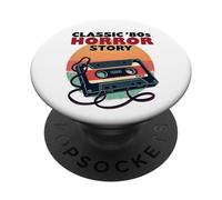 Casete clásico de la Historia de Terror de los años 80 PopSockets PopGrip Adhesivo