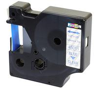 Casete de Cinta compatible con Dymo 45011 S0720510 Azul sobre Transparente 12mm x 7m para DYMO LabelManager 160 210D 220P 260P 280 360D 420P 500TS PnP MobileLabeler LabelPoint LabelWriter 450 Duo