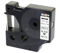 Casete de Cinta compatible con Dymo D1 45013 S0720530 Negro sobre Blanco 12mm x 7m para DYMO LabelManager 160 210D 220P 260P 280 360D 420P 450D 500TS PnP MobileLabeler LabelPoint LabelWriter 450 Duo