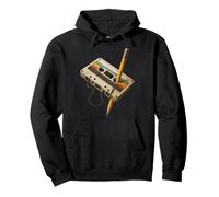 Casete retro y lápiz divertido 80s 90s Mixtape Nostalgia Sudadera con Capucha