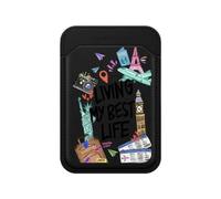 CASETiFY Cartera BioVeg, Alrededor del mundo, negro