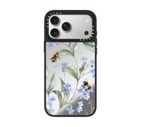 CASETiFY Funda Mirror para iPhone 17 Pro Max [reflectante/compatible con Magsafe / 1.5 m 1 protección contra caídas de grado militar] - Forget me Not - Plata sobre negro